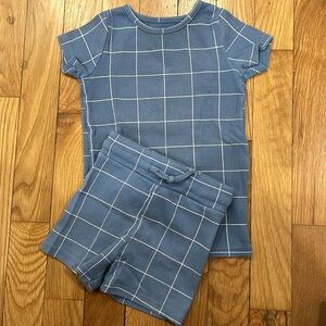Lil Legs Analogie blue ribbed shorts set 2 pc short sleeved tee & shorts 3T
